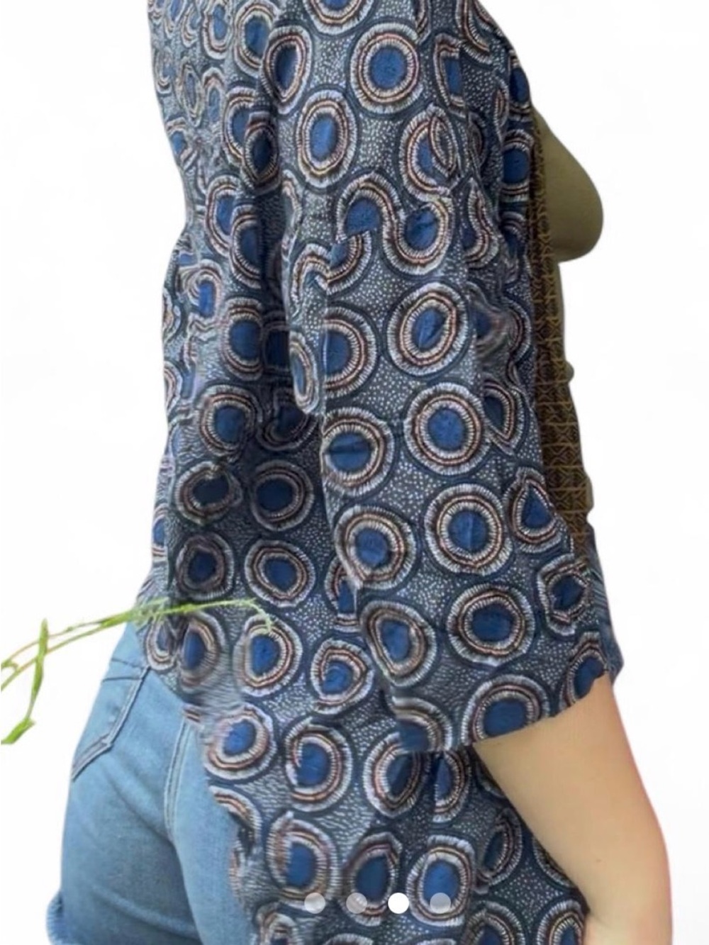 H&M Blue Patterned Cover Up size: large